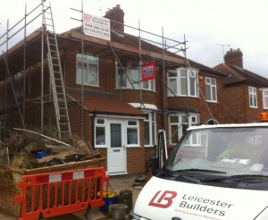 scaffold up ready for loft conversion